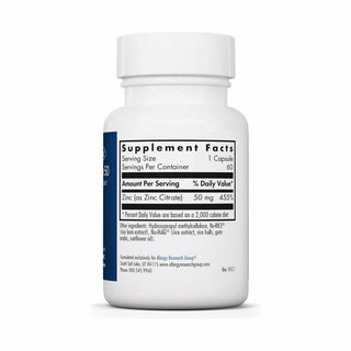 Zinc Citrate 50 - 60 Capsules | Allergy Research Group