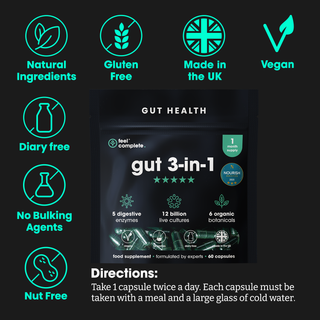 Gut 3-in-1 - 60 Capsules | Feel Complete