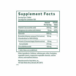 Quercetin Synergy 500 - 100 Tablets | Gaia Herbs