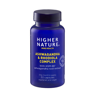 Ashwagandha & Rhodiola Complex - 30 Capsules | Higher Nature