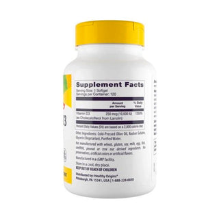 Vitamin D3 10,000IU - 120 Softgels | Healthy Origins