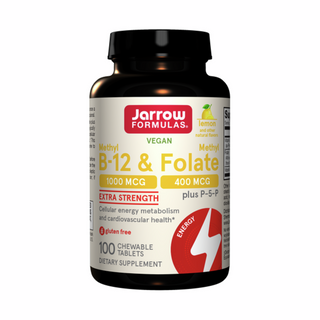 Methyl B-12 & Methyl Folate (Lemon Flavour) - 100 Chewable Tablets | Jarrow Formulas