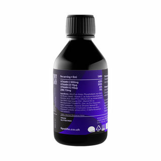 LVC3 Vitamin C, D3, K2 & Zinc (Orange Flavour) - 250ml | LipoLife