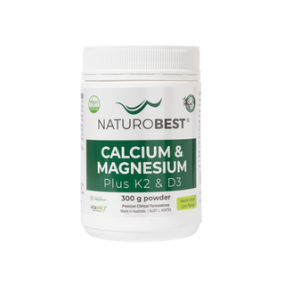 Calcium & Magnesium Plus K2 & D3 - 300g | NaturoBest