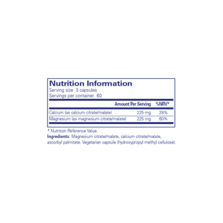 Calcium Magnesium (citrate/malate) - 180 Capsules | Pure Encapsulations