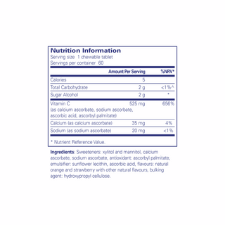 Vitamin C Chewables - 60 Chewable Tablets | Pure Encapsulations