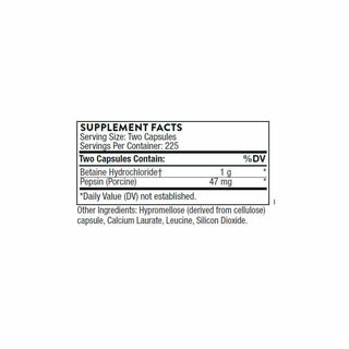 Betaine HCl/Pepsin - 450 Capsules | Thorne