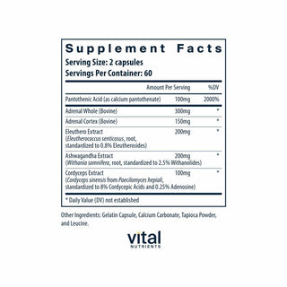 Adrenal Support - 120 Capsules | Vital Nutrients